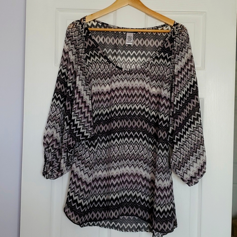 Ladies chiffon feel tunic blouse